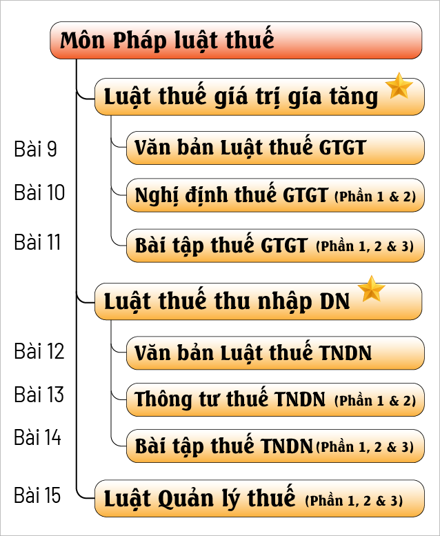 Danh sách bài học đại lý thuế 2