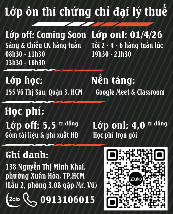 Lớp ôn thi đại lý thuế 2026